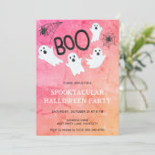INVITATION COULEUR D'EAU ROSE ET ORANGE GHOST HALLOWEEN PARTY (Debout devant)