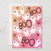 INVITATION COULEUR D'EAU ROSE ET ORANGE GHOST HALLOWEEN PARTY (Dos)