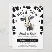 Invitation Couleur d'eau Saint-Vache 1er anniversaire (Devant)