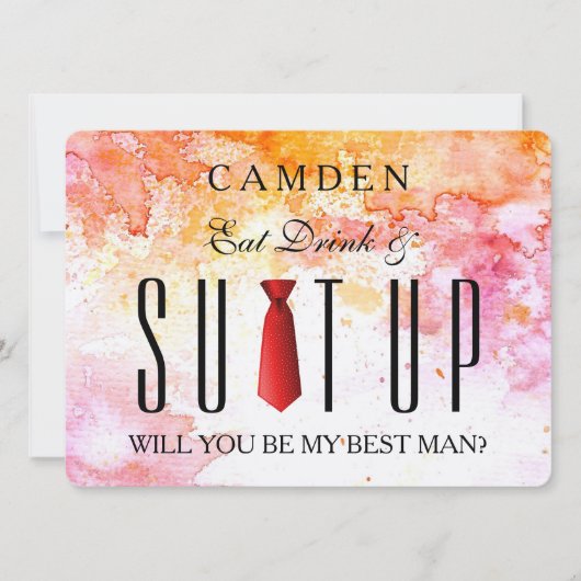 Invitation Couleur d'eau Suitup Serez-vous mon meilleur (Devant)