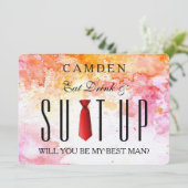 Invitation Couleur d'eau Suitup Serez-vous mon meilleur (Debout devant)