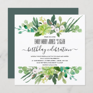 INVITATION COULEUR D'EAU VERTE WREATH FOLIAGE TOUT ÂGE ANNIVE