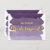 Invitation Couleur d'eau violette foncée Serez-vous ma servan (Devant / Derrière)