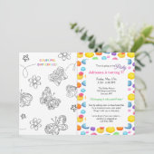 Invitation Couleur des papillons Anniversaire (Debout devant)