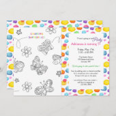 Invitation Couleur des papillons Anniversaire (Devant / Derrière)