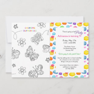 Invitation Couleur des papillons Anniversaire