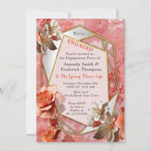 Invitation Couleur douce 2024 des fleurs Peach Fuzz (Devant)