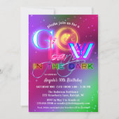 Invitation Couleur éclatante dans l'obscurité de l'anniversai (Devant)
