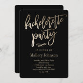 Invitation COULEUR ÉDITABLE Bachelorette Party BRUSHÉ GLIMMER (Devant / Derrière)