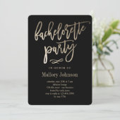 Invitation COULEUR ÉDITABLE Bachelorette Party BRUSHÉ GLIMMER (Debout devant)