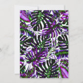 Invitation Couleur électrique Pop Tropical Palm Feuille Maria (Dos)
