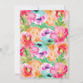Invitation Couleur Florale Kraft Moderne Rustique Vive Audaci (Dos)