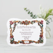 Invitation Couleur Français Baroque Rococo Frontière Florale (Debout devant)