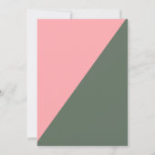 Invitation Couleur géométrique Bloc rose Vert Bridal Brunch (Dos)