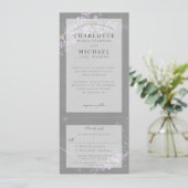 Invitation Couleur gris lavande de mariage invite w rsvp (Debout devant)