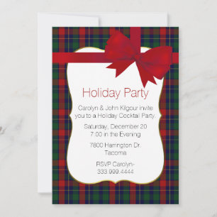 Invitation Couleur Kilgour Tartan Plaid Custom Holiday Party
