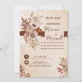 Invitation Couleur Marron Floral (Devant)