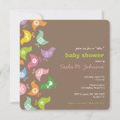 Invitation Couleur mignonne Amusant Rainbow Chicks Chic Baby (Dos)