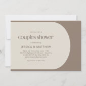 Invitation Couleur minimaliste moderne Bloc Couples Brown Dou (Devant)
