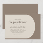 Invitation Couleur minimaliste moderne Bloc Couples Brown Dou (Devant / Derrière)