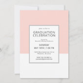 Invitation Couleur moderne Bloc photo Célébration de la gradu (Dos)
