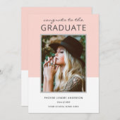 Invitation Couleur moderne Bloc photo Célébration de la gradu (Devant / Derrière)