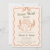 Invitation Couleur modifiable dessinée à la main Sweet House  (Devant)