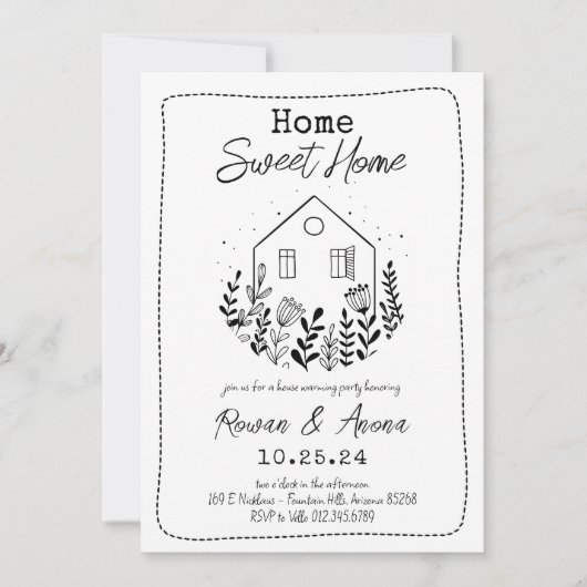 Invitation Couleur modifiable Manipulé Sweet House Réchauffem (Devant)