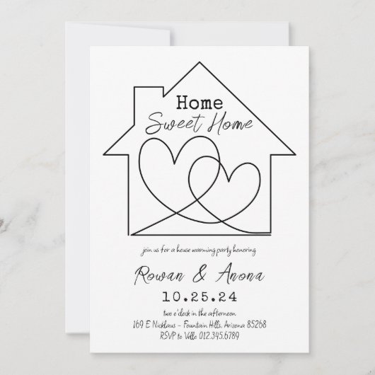 Invitation Couleur modifiable Manipulé Sweet House Réchauffem (Devant)