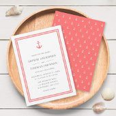 Invitation Couleur modifiable Mariage d'Ancres classique mode