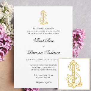 Invitation COULEUR MODIFIÉE LS Monogramme ou SL Monogramme