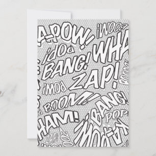 Invitation Couleur Moi Amusant Art Pop Bande Dessinée Rétro