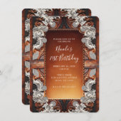 Invitation Couleur Multi Cuir & Dentelle Look Anniversaire Ru (Devant / Derrière)