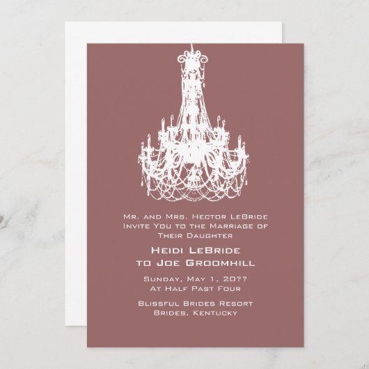 Invitation Couleur mûre Rose de cuivre en complément du Maria (Devant / Derrière)