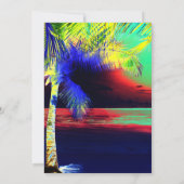 Invitation Couleur Néon Tropical Plage Palmier Sweet 16 (Dos)