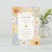 Invitation Couleur pastel florale (Debout devant)