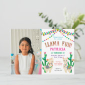 Invitation Couleur, Plaisir de Llama, photo d'anniversaire (Debout devant)
