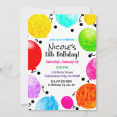 Invitation Couleur Pop Fun Party Balloons Anniversaire Fête (Devant)