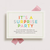 Invitation Couleur Pop Surprise fête d'anniversaire