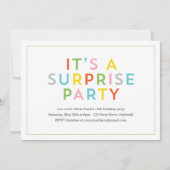 Invitation Couleur Pop Surprise fête d'anniversaire (Devant)