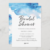 Invitation Couleur pour aquarelle bleue de l'invitation | de (Devant / Derrière)