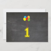 Invitation Couleur primaire Filles d'anniversaire garçons 1èr (Dos)