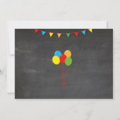 Invitation Couleur primaire Filles d'anniversaire garçons Pho (Dos)