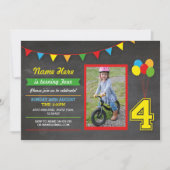 Invitation Couleur primaire Filles d'anniversaire Garçons Qua (Devant)