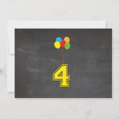 Invitation Couleur primaire Filles d'anniversaire Garçons Qua (Dos)