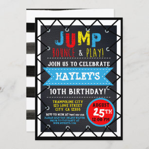 Invitation Couleur primaire Jump & Jouer Trampoline Park Boun