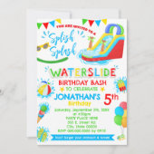 Invitation Couleur primaire pour le glissement d'eau de Splis (Devant)