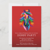 Invitation Couleur Racehorse Derby Party Rouge (Devant)