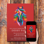 Invitation Couleur Racehorse Derby Party Rouge