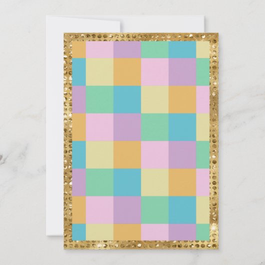 Invitation Couleur Retro Board Jeu Night Gold Dice (Dos)